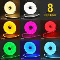 Tira de neón alimentada por batería 5V 2835 120Leds/M cuerda de cinta Flexible señal de luz de neón LED decoración DIY para el hogar blanco/azul/rosa/amarillo - details 6
