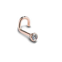 Piercing de circonia cúbica para la nariz, 2 piezas, 20g, 1,5/2/2.5/3mm, color oro rosa anodizado, joyería para la nariz - details 15