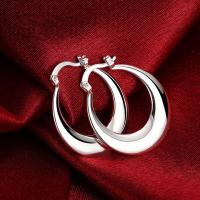 Pendientes de plata de ley 925 para mujer, aretes redondos de 3CM, joyería de compromiso, regalo - details 2