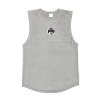 Mens Gym Clothing Bodybuilding Tank Tops Fitness Training Sleeveless 0-neck Shirts Cotton Breathable Vest Casual Sports Singlets - details 15