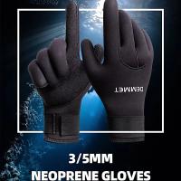 DEMMET-guantes de neopreno de 3/5MM para buceo, traje de neopreno de cinco dedos, cálido, para invierno - details 0