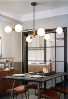 Lámpara de techo moderna con brillo de hierro, iluminación creativa minimalista, con personalidad, para decoración del hogar, color dorado y negro, E27 - details 6