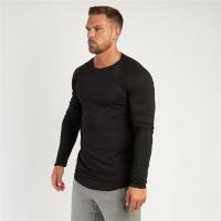 Gym T-Shirt Men Spring Cotton T-Shirt Fitness Men Solid Sports Tshirt O-neck Long Sleeve Tops Men Slim Fit Tee Shirts - details 3