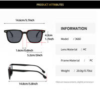 Gafas de Sol Cuadradas Retro de Alta Calidad para Hombres Deportes y Moda - details 3