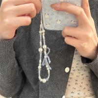 Colgante coreano con forma de estrella y perlas para teléfono, accesorios para iPhone, cordón Universal, joyería para niña, cuerda colgante - details 1