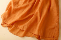 Vestido de algodón y lino para mujer Falda media pierna - details 4