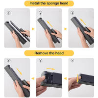 Mopa y cubo con martillo de esponja BOOMJOY para limpieza de pisos de azulejos en hogar y oficina Kit de mopa plegable y cubo para baño garaje - details 1