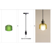 Reemplazo de pantallas de lámpara de vidrio E14 de apertura de 30mm, cubierta de pantalla de vidrio de agujero de 3cm, color verde y ámbar transparente, para luces de pared de vela E12 - details 1