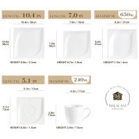 MALACASA-Juego de cena de porcelana Monica de 30 piezas, 6 tazas, platillos, platos de cena, sopa, postre, vajilla para 6 personas - details 1