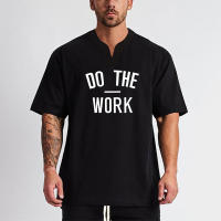 Men Casual Cotton Short Sleeve Loose T-shirt Bodybuilding Shirt Loose High Quality T Shirt Gym Fitness Tops Hip Hop Streetwear - details 5