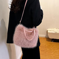 Bolso de mano de piel sintética para mujer, bolso de hombro cruzado suave, diseño de lujo, de felpa, de invierno - details 14