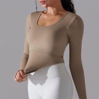 Camiseta de Yoga Sin Costuras para Mujer Deporte Top Largo Manga Larga Ropa de Gimnasio Camiseta de Correr para Entrenamiento Activo Vestimenta Ajustada Material Exterior Poliéster Temporada Primavera/Verano - details 40