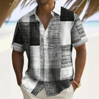 Camisa Casual de Verano para Hombres Estampado de Parche de Bloque de Color Manga Corta - details 4