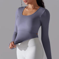 Camiseta de Yoga Sin Costuras para Mujer Deporte Top Largo Manga Larga Ropa de Gimnasio Camiseta de Correr para Entrenamiento Activo Vestimenta Ajustada Material Exterior Poliéster Temporada Primavera/Verano - details 68