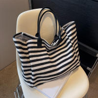Bolsa de Lona a Rayas Grande Bolsa de Hombro Casual para Mujeres Ideal para Compras Diarias, Estudiantes, Viajes, Bolsa de Playa Material de Lining de Poliéster - details 16