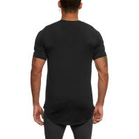 Summer Breathable Short Sleeve Quick Dry T-shirt Fashion V-neck Tops Men Fitness Gym Sport Shirt Outdoor Casual Hip Hop T-shirt - details 3
