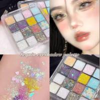 Paleta de Sombras de Ojos de Secuencias Brillantes Gel de Brillo Autoadhesivo para Pelo, Uñas, Cuerpo Belleza en Tonos Azul, Rosa, Amarillo - details 4