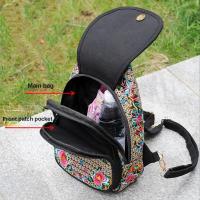 Mini mochila bordada para mujer, mochila con correa desmontable, bolso de pecho multifunción con una sola Correa - details 7