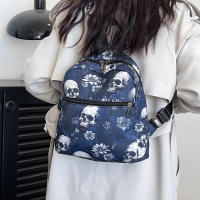 Mochila con estampado de calavera fantasma para mujer, bolso de hombro para ordenador portátil, Halloween, Oxford, escolar, GirlsTravel Daypack - details 6