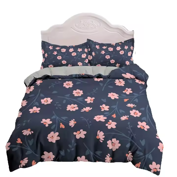 Juego de Ropa de Cama de Hojas Botánicas Patrón Geométrico de Microfibra Suave - 1