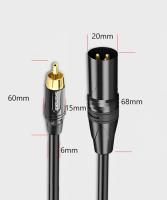 Cable 2RCA a 2XLR, Cable de Audio Dual XLR hembra a doble RCA macho para micrófono, mezclador, amplificador, DVD, altavoz, micrófono - details 0