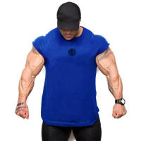 Summer Gym Training Singlet Men Breathable Clothing Bodybuilding Sleeveless Tank Top Fitness Vest Muscle Running shirt for Male - details 15