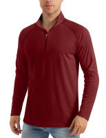 MAGCOMSEN men's long sleeve sun shirts upf 50+ tees 1/4 zip up fishing running rash guard t-shirts - details 26
