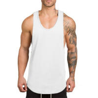 Muscleguys Cotton Gym Clothing Fitness Mens Stringer Tank Top Bodybuilding Sleeveless Shirt Muscle Vest Workout Singlets Tanktop - details 14