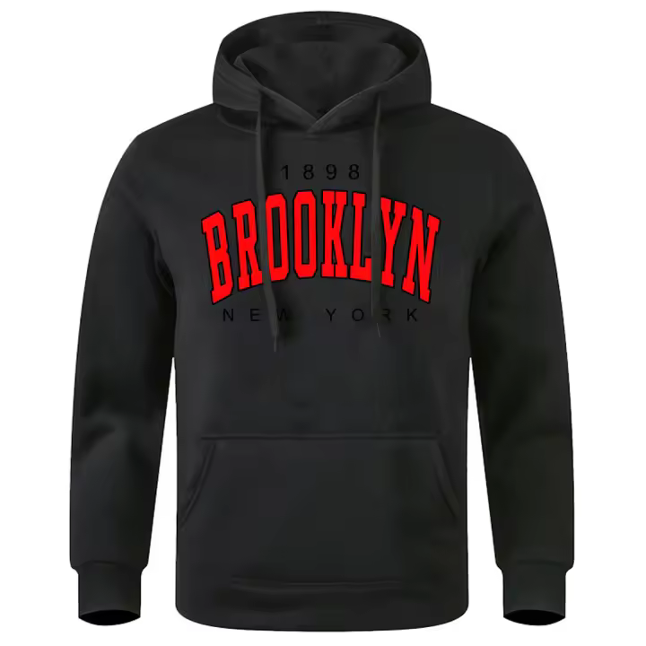 Sudadera con capucha con estampado de Brooklyn para hombre, suéter holgado de gran tamaño, suave, transpirable, cálido, chándal deportivo de moda urbana, Nueva York, 1898 - 1