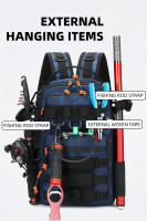 Mochila para señuelos de pesca con soporte para caña, bolsa para aparejo de acampada, caza al aire libre, senderismo, accesorios para cajas de peces, mochila táctica - details 7