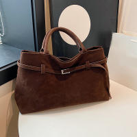 Bolsos de mano de gamuza sintética para mujer, carteras de diseñador de lujo, monederos Vintage, hebilla de cinturón, gran capacidad, axilas, hombro, 2024 - details 14