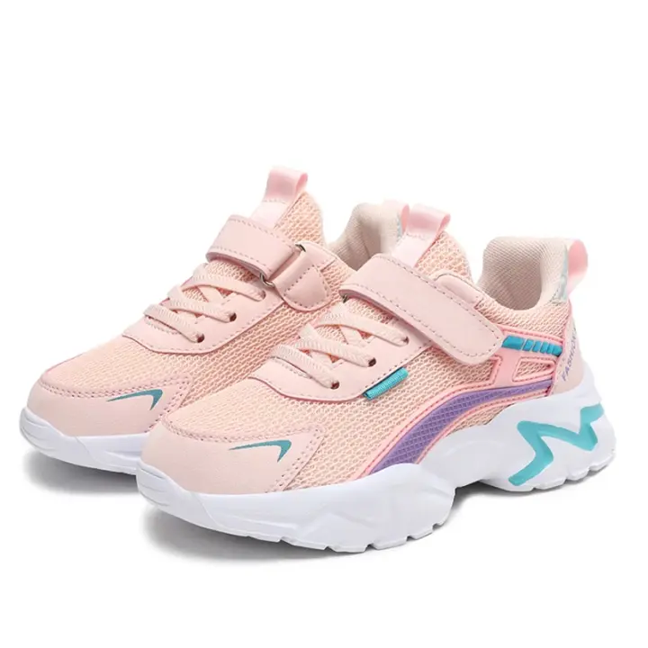 Zapatos informales para niños y niñas, zapatillas de malla transpirable, calzado deportivo para caminar, color rosa, estudiantes de verano, 40 - 1