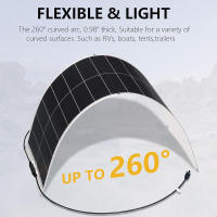 Panel Solar monocristalino de 100W y 12V, Flexible, ultraligero, ultradelgado, impermeable, cargador Solar - details 2