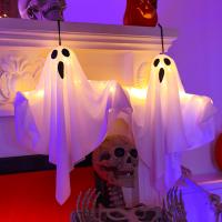 Fantasma de Halloween con cadena de luces, decoraciones de fiesta de Halloween feliz para el hogar, regalos colgantes para niños y adultos, linterna fantasma, 2024 - details 4