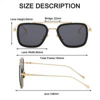 Gafas de Sol Cuadradas Vintage de Metal para Hombres Deportes y Moda - details 10