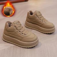 Women Solid Color Soft Soled Thickened Warm Sneakers Trendy And Comfortable Versatile Height Increasing Soled Sports Shoes - details 7