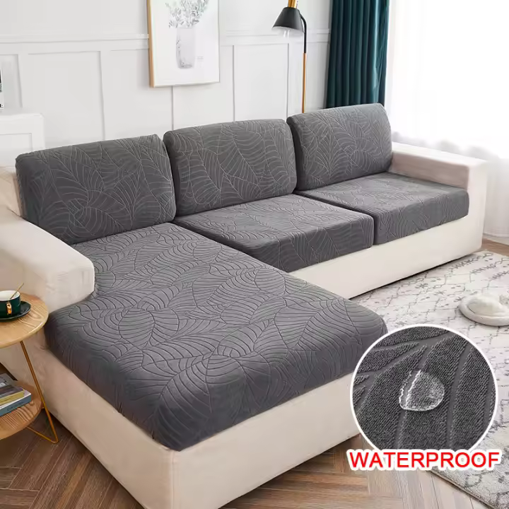 Coolazy-Funda de Cojín de Asiento Resistente al Agua Jacquard, Protector de Sofá elástico para Muebles de Sala Extraíble - 1