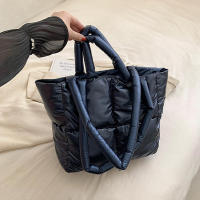 Bolso de algodón acolchado para mujer, bolsa de hombro de gran capacidad, a la moda, de diseñador, de lujo - details 25
