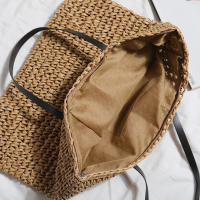 Bolso de playa de verano para mujer bolso de ratán tejido hecho a mano paja de gran capacidad bolso de hombro de cuero para mujer nuevo bohemio - details 30