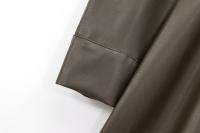 New Women Autumn Winter Faux Leather Shirt Dress Long Sleeve Lapel Collar With Belt A-line Midi Dresses High Street Vestidos - details 7