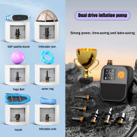 Bomba de aire SUP inteligente de alta presión, inflado inteligente de doble etapa, recargable por batería, 25psi - details 7