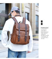 Nuevas mochilas con hebilla de cinturón, bolsos casuales retro británicos, mochilas de cuero PU suave, bolsos de viaje de gran capacidad para salir, mochilas escolares unisex para estudiantes - details 14