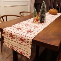Camino de mesa navideño, decoración de Mantel para el hogar, copo de nieve rojo, muñeco de nieve para fiesta de Navidad, 1 unidad - details 6