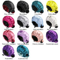 Gorro de Sátin de Doble Capa Ajustable Reversible Talla Grande Ideal para Cuidado del Cabello - details 0
