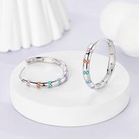 Gran oferta 2025 pendientes de aro con circonita brillante estrella luna sol pendientes redondos circulares de plata 925 para mujer joyería de compromiso de boda - details 9