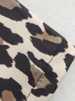 New 2024 Women Vintage Leopard Flared Pants Mid Waist Female Casual Trousers - details 8