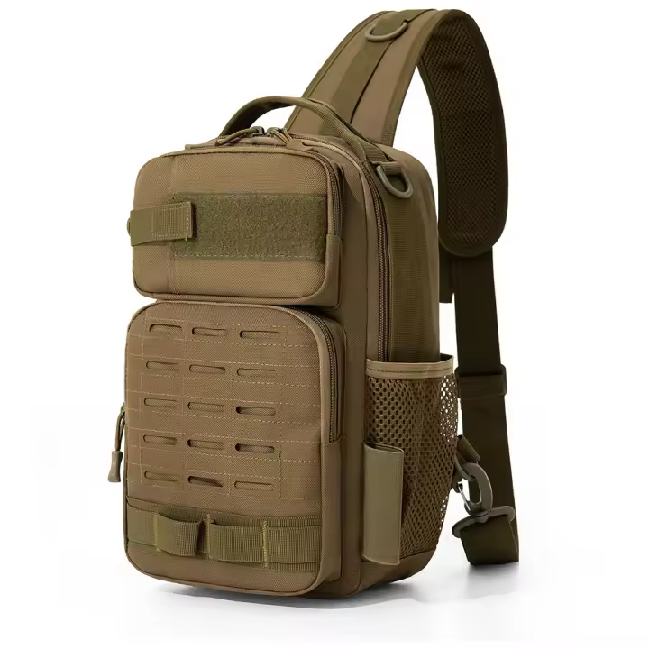 Bolsa táctica de pesca para el pecho con soportes para caña, para caza, escalada, Camping, caja Molle grande, almacenamiento, señuelo, riñonera deportiva - 1