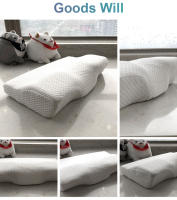 Almohada ortopédica de espuma viscoelástica de 60x35cm, almohadas suaves de rebote lento con memoria, forma de mariposa, relaja el Cervical para adultos - details 14