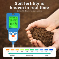 Medidor de suelo 6 en 1 giratorio 90 °   Detector de PH del suelo LCD fertilidad pH temperatura humedad luz prueba de humedad planta jardín granja analizador de suelo - details 4
