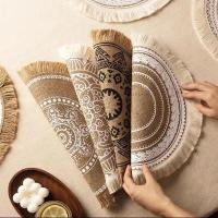Manta de Mesa de Juta Antideslizante Accesorio de Decoración de Comedor para Cena de Fiesta - details 2